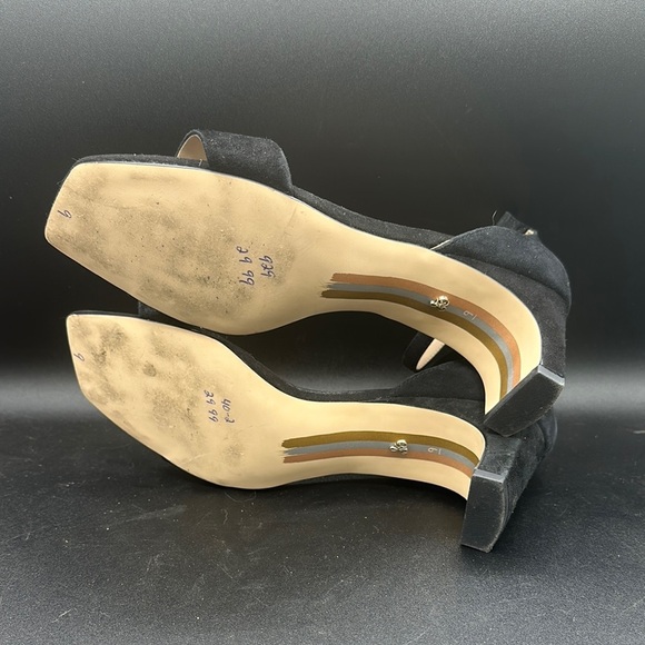 black suede Sam Edelman Daniella block heel sandal size 9 - Picture 4 of 6